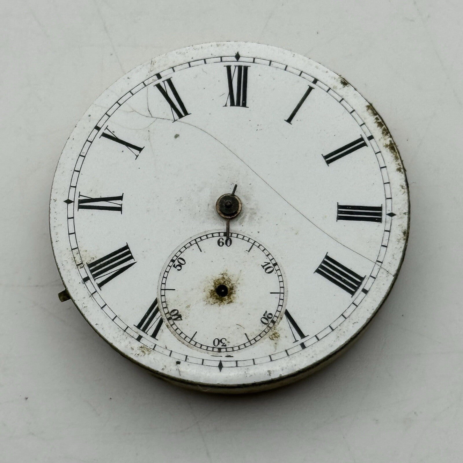 43mm Manual Wind Antique Key Wound Dial Pocket Watch Movement FOR PARTS
