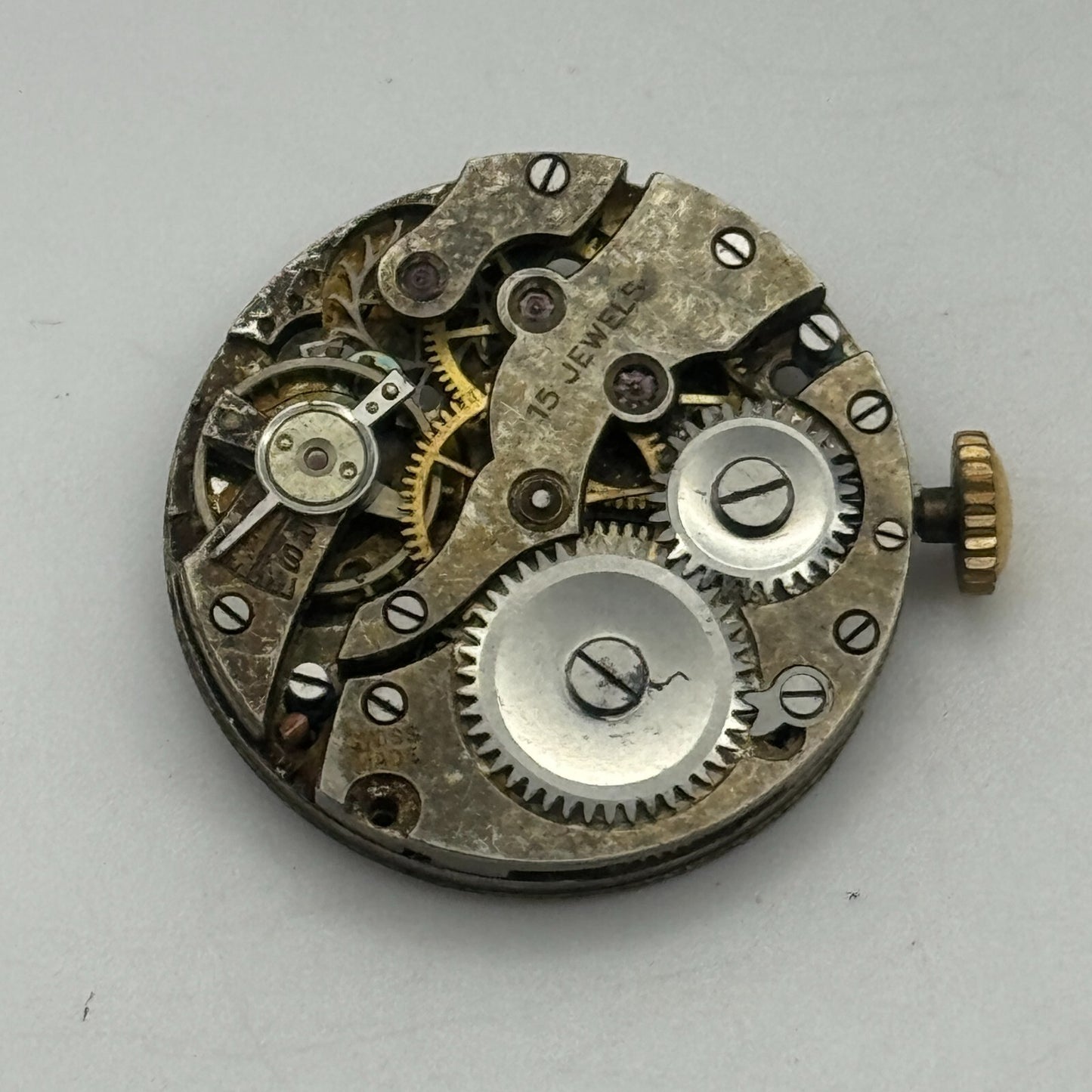23.7mm AS A Schild 15 Jewels Trench Watch Movement Manual Wind Swiss PARTS SPARE