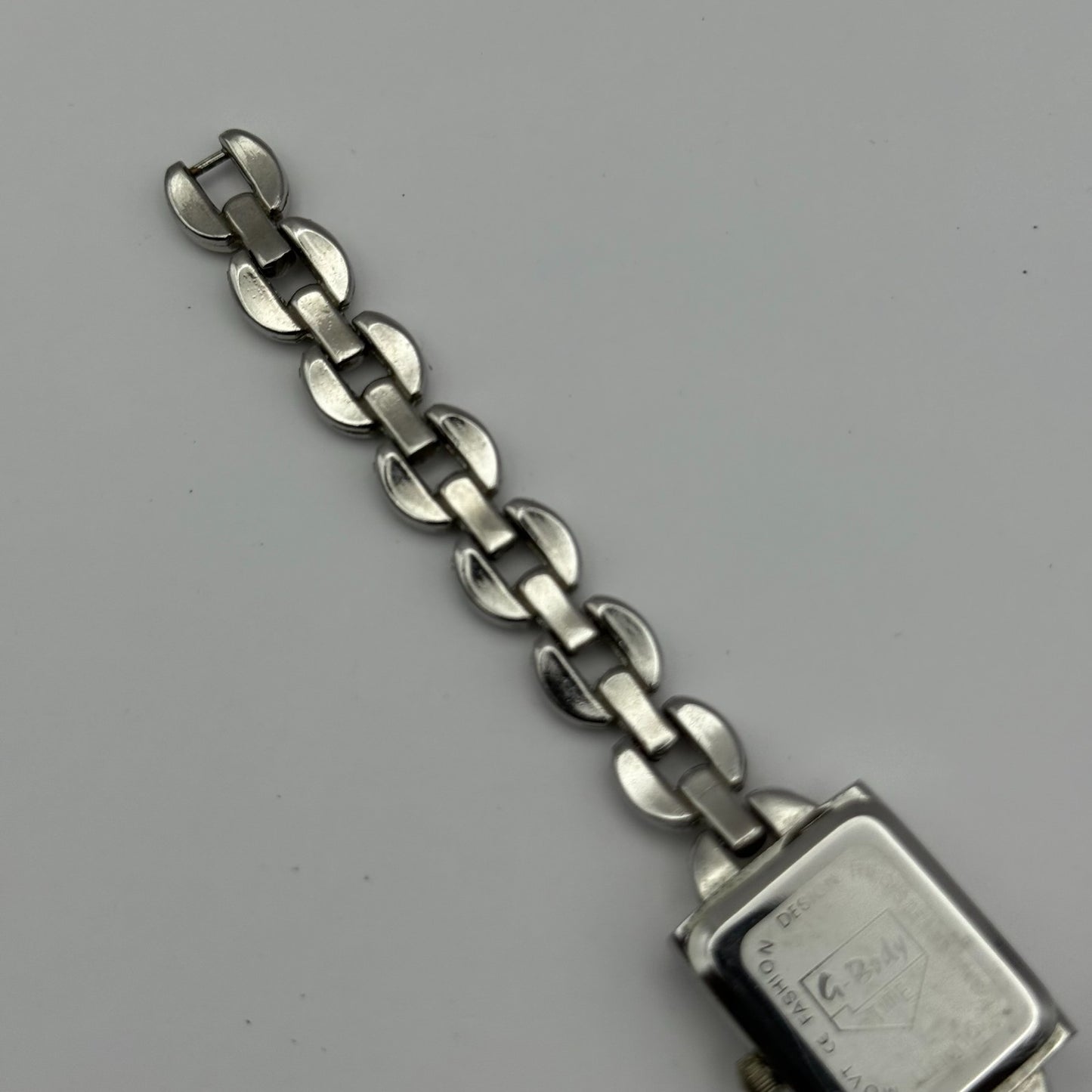 G-Body Time Ladies Quartz Watch White Dial Silver Tone Bracelet Working 19mm