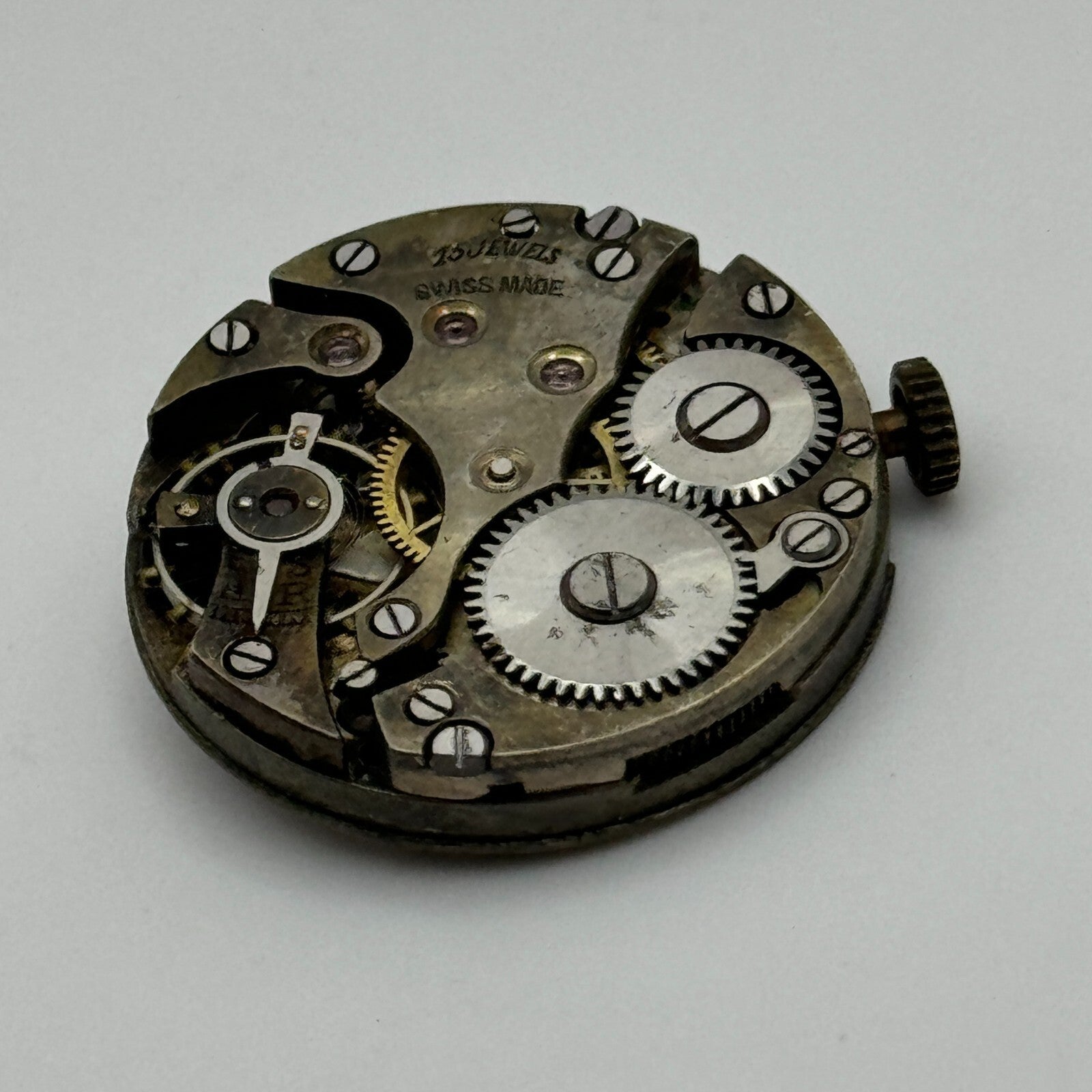 23.6mm Running Unidentified Swiss Trench Watch Movement Manual Wind  PARTS