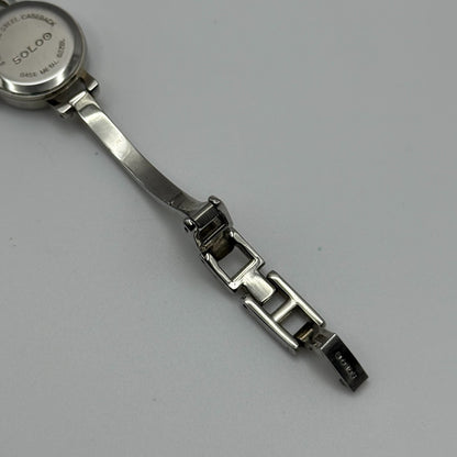 Solo Ladies Quartz Watch Black Dial Rhinestone Accents Bracelet Working 19mm