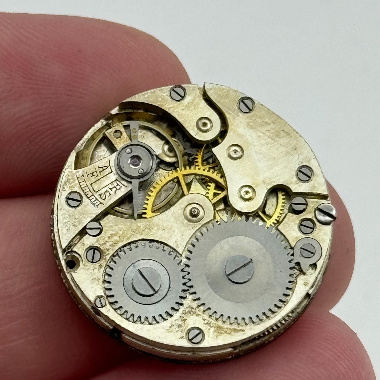 24.9mm Unidentified Balance Intact Trench Watch Movement Manual Wind Swiss PARTS