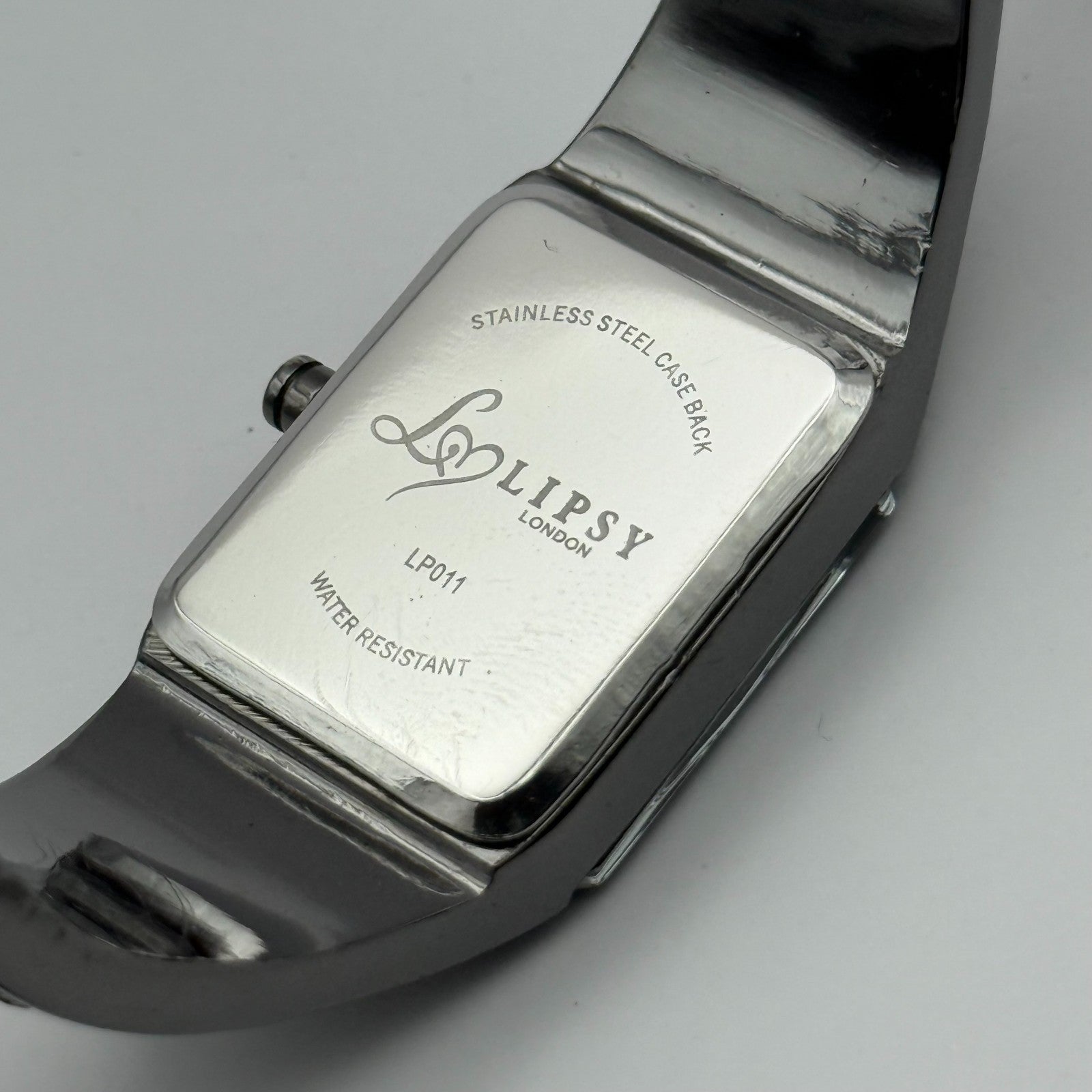 Lipsy London Ladies Quartz Watch Rectangular Black Dial Bracelet Working 22mm