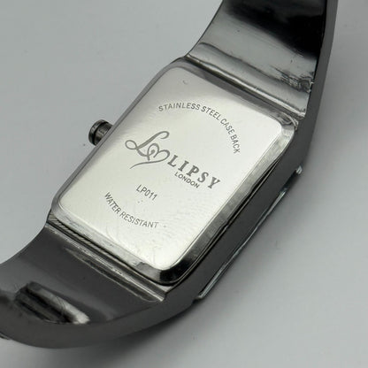 Lipsy London Ladies Quartz Watch Rectangular Black Dial Bracelet Working 22mm