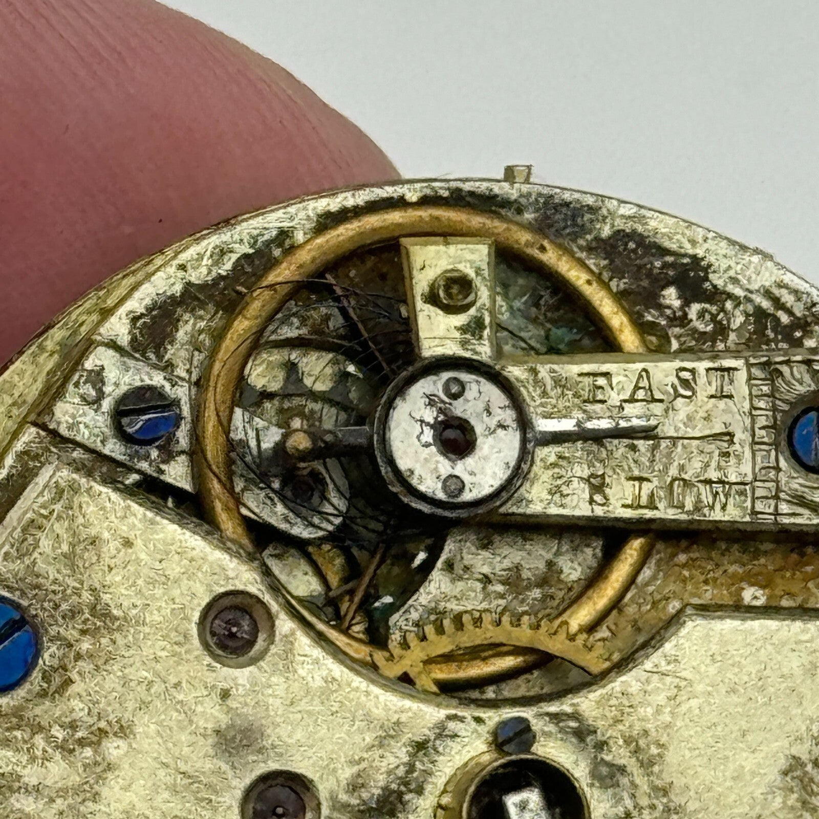 38.6mm Antique Key Wound Pocket Watch Movement Dial PARTS REPAIR SPARES