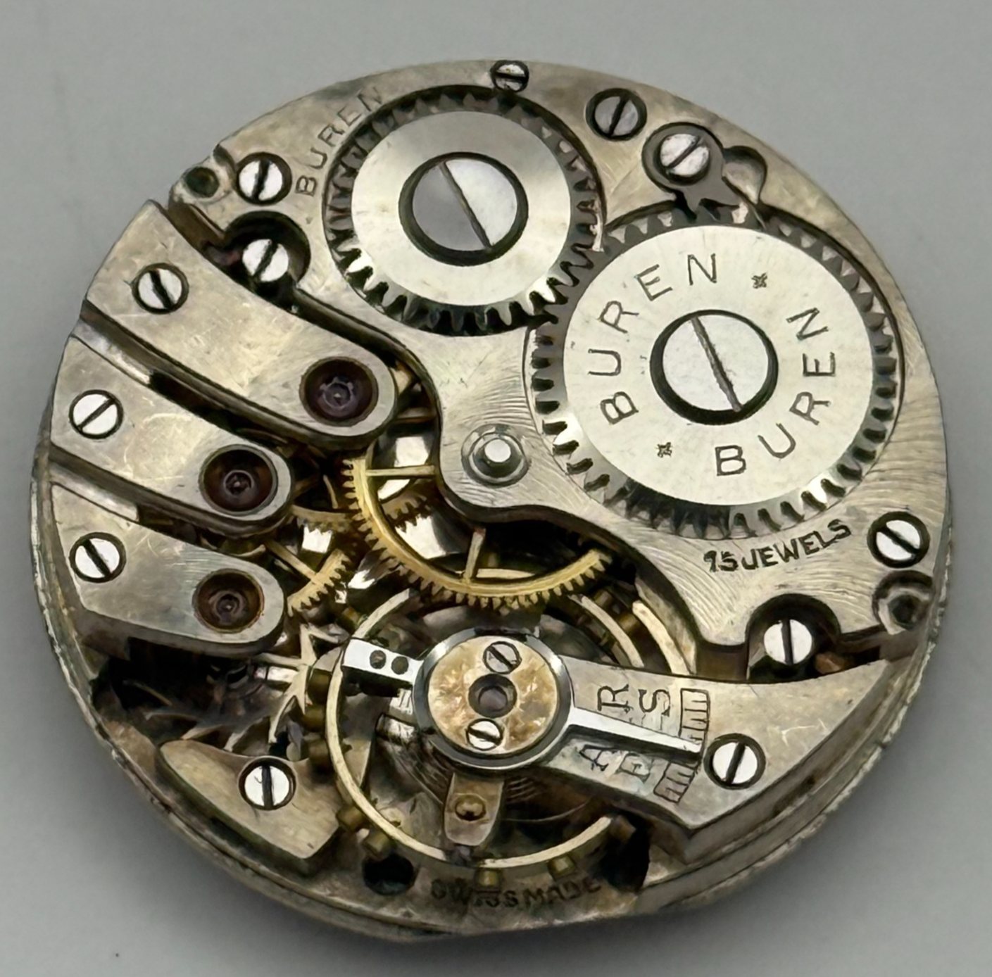 Buren Grand Prix Good Balance Watch Movement Manual Wind Vintage Parts 23.7mm