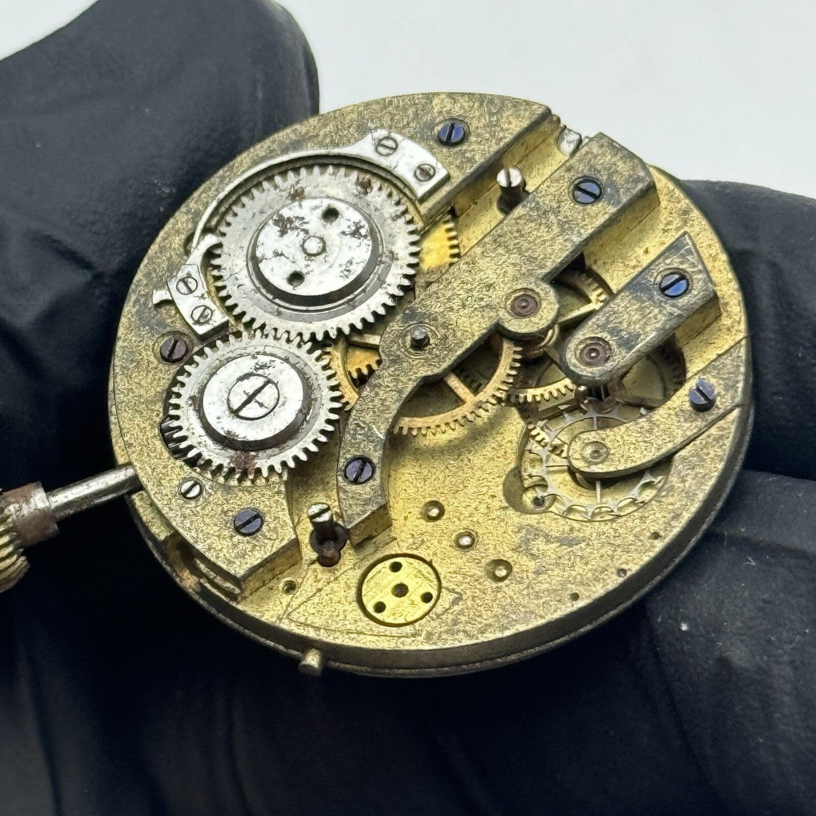 33.2mm Beautiful Patterned Dial Cylinder Pocket Watch Movement FOR PARTS