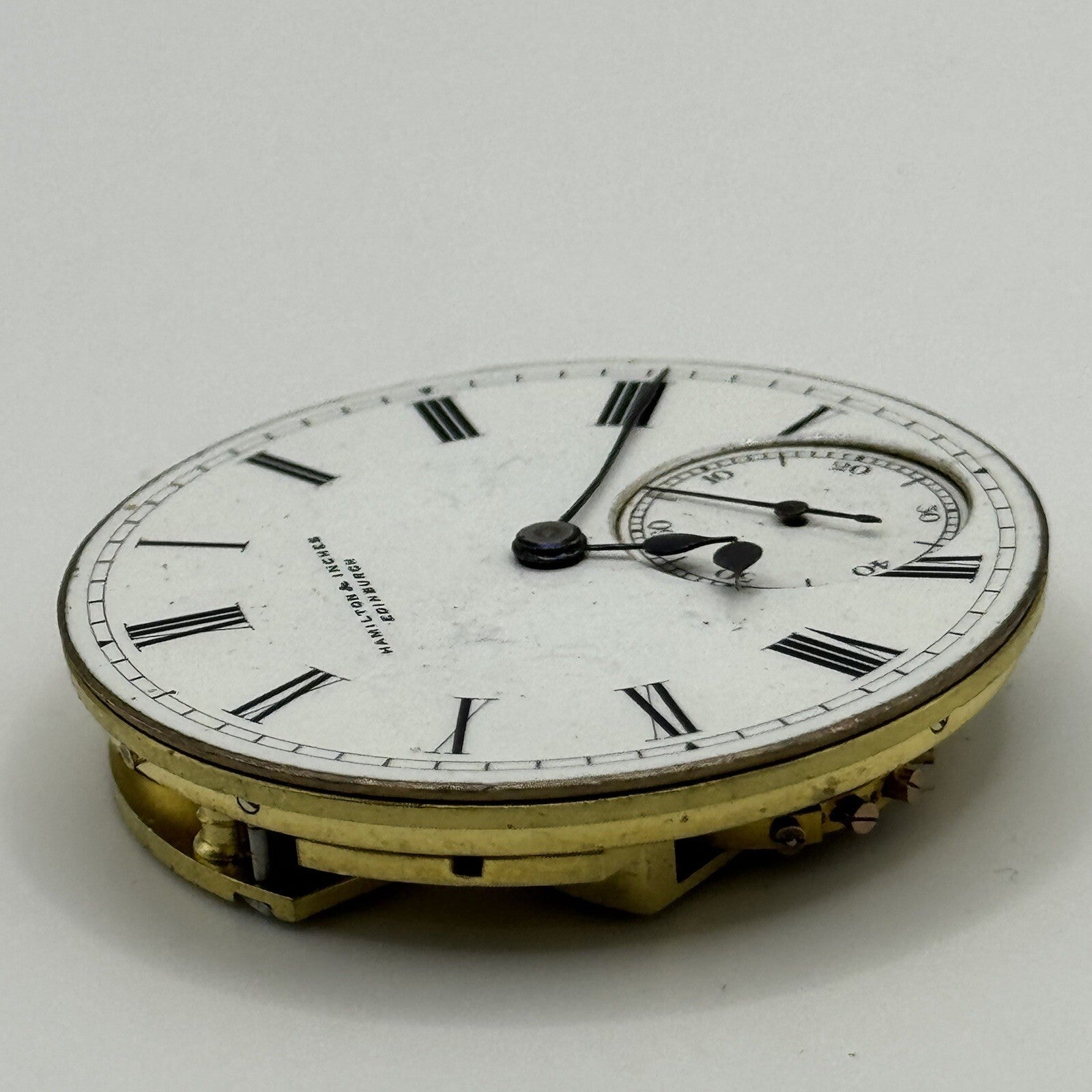 41.3mm Manual Wind Hamilton & Inches Edinburgh Pocket Watch Movement FOR PARTS