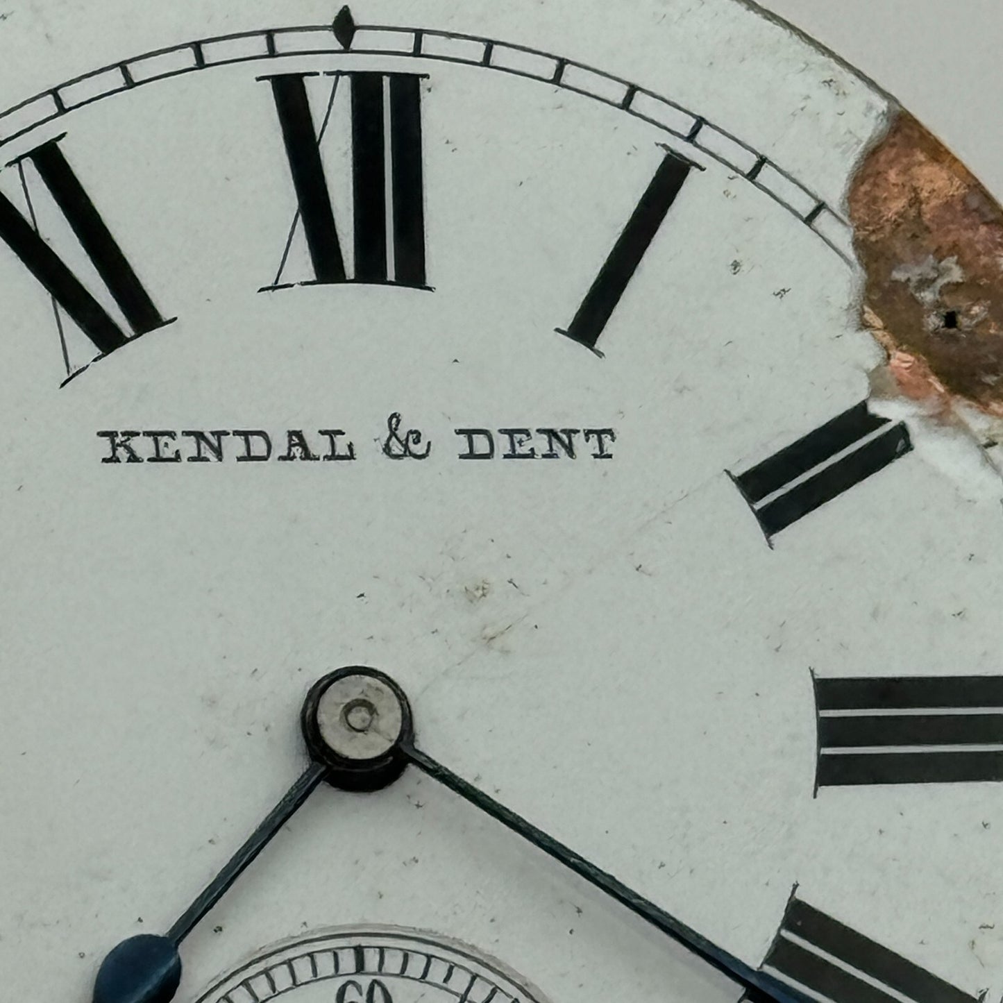 42.7mm Antique Kendal & Dent Key Wound Pocket Watch Movement PARTS REPAIR SPARES