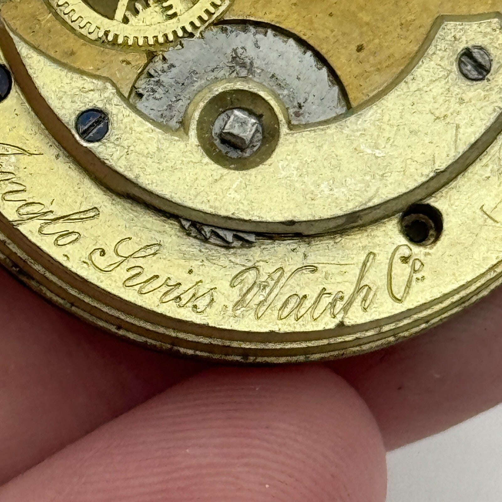 38.6mm Antique Open Face Longines ? Anglo Swiss Pocket Watch Movement PARTS
