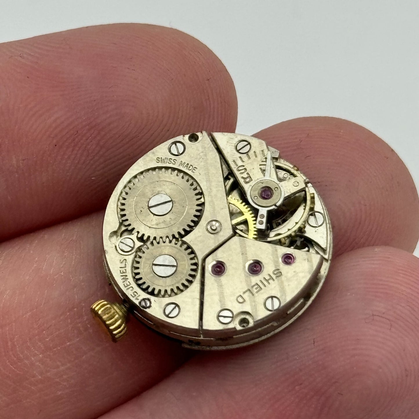 19.7mm Shield Peseux P 220 Manual Wind Swiss Made 15 Jewels Watch Movement PARTS