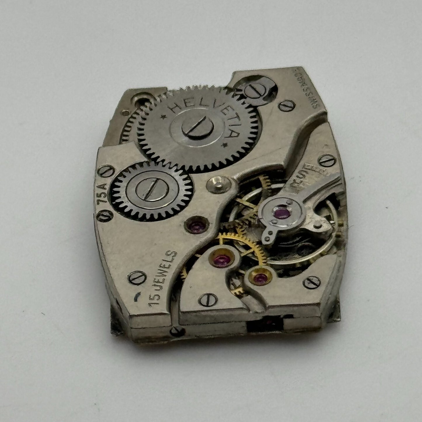 20mm Men's Helvetia 75A Tank Sub Seconds Watch Movement Manual Wind Swiss PARTS