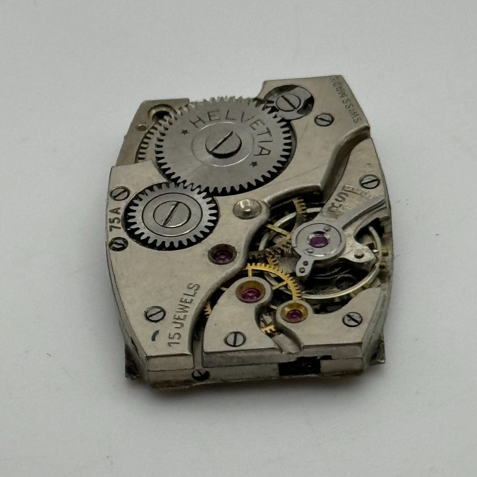 20mm Men's Helvetia 75A Tank Sub Seconds Watch Movement Manual Wind Swiss PARTS