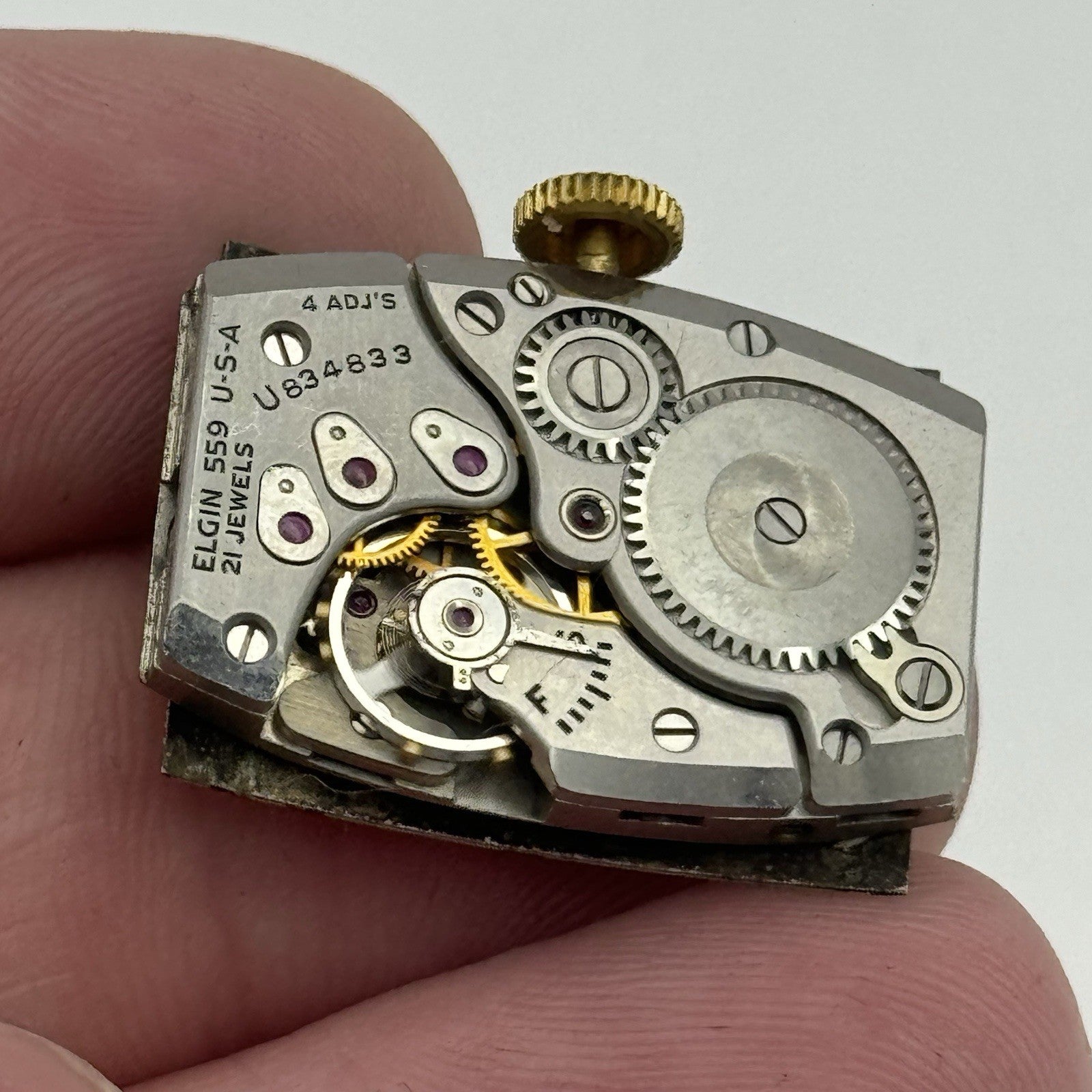15/0s Running Lord Elgin Grade 559 Model 3 American Watch Movement PARTS SPARES