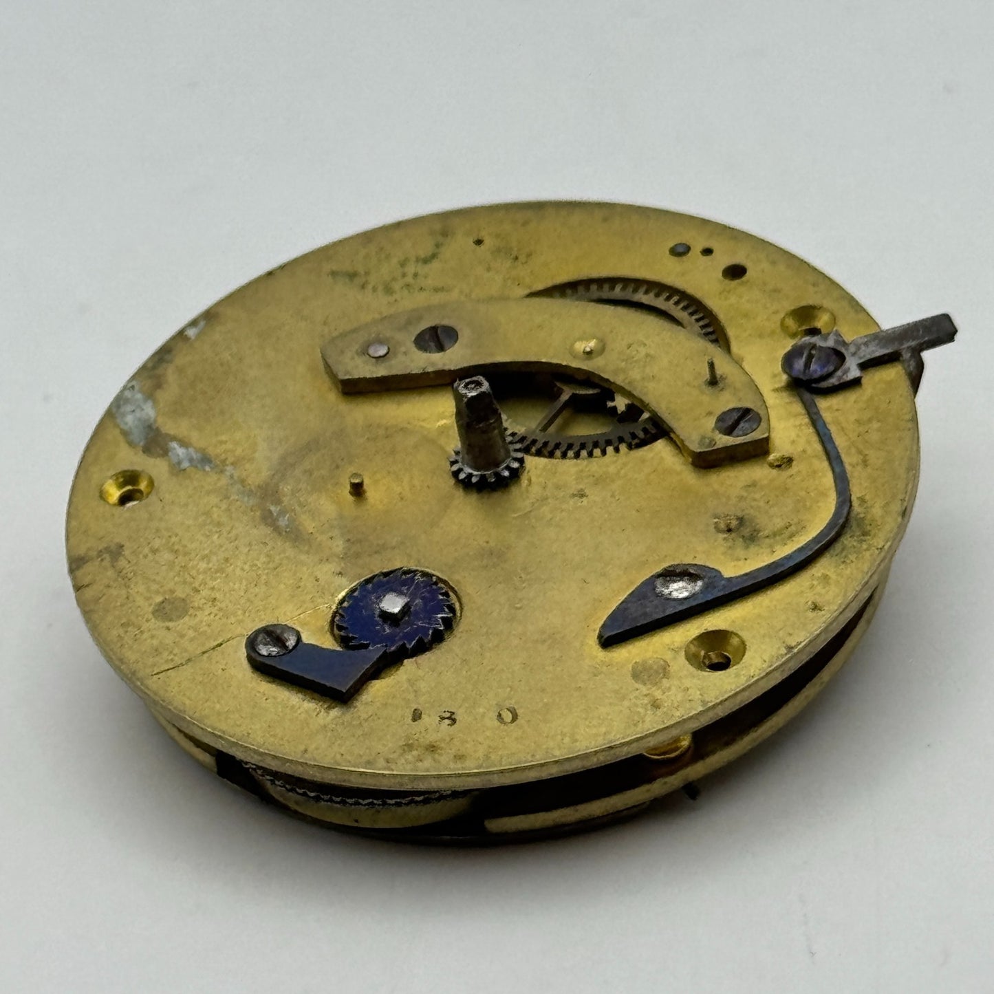 Fusee Pocket Watch Movement Antique English Key Wound Parts Repair Spares 44.3mm