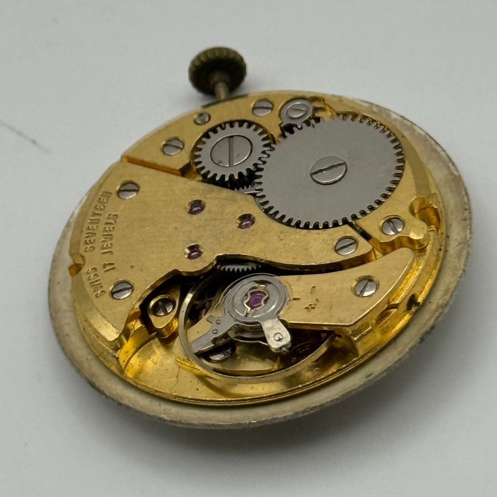 FHF ST 96 Pointer Watch Movement Running Avia Manual Wind Vintage Parts 25.9mm