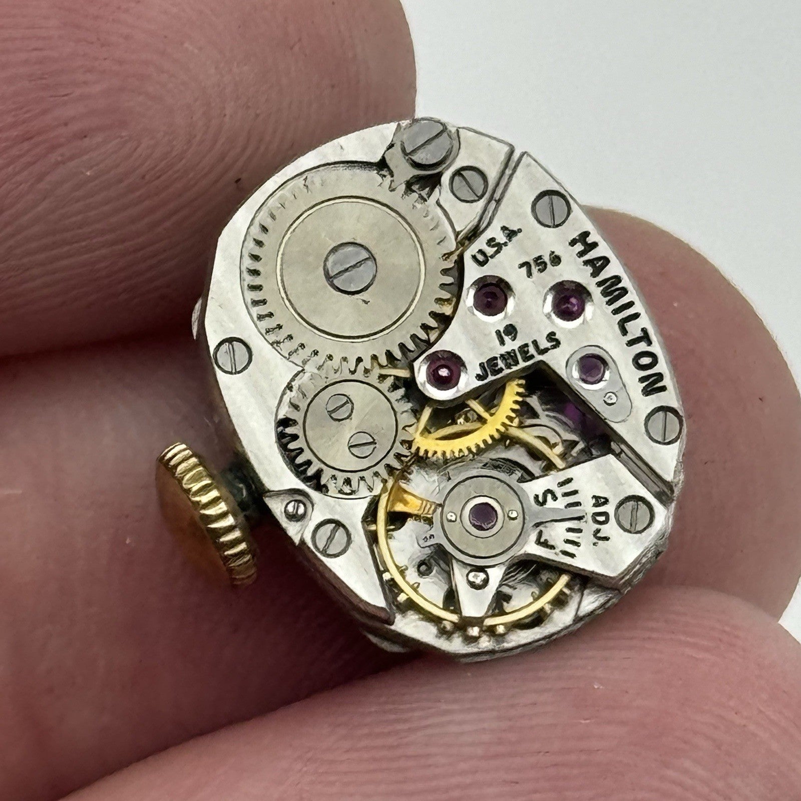 12.9mm Ladies Running Hamilton 756 Manual Wind 17 Jewels Watch Movement PARTS