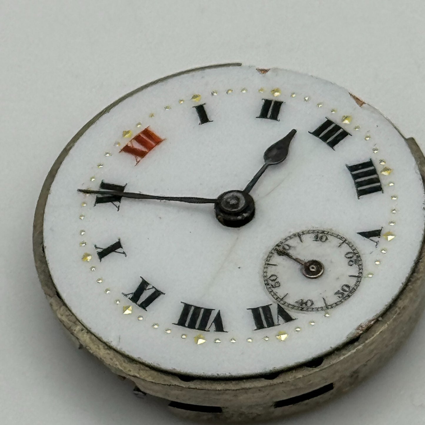 23.6mm Unidentified Swiss Sub Seconds Trench Watch Movement Manual Wind PARTS