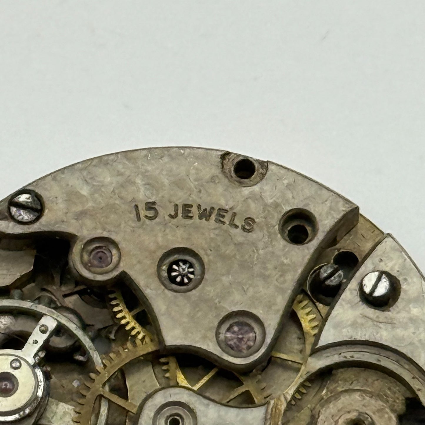 FEF Trench 15 Jewels Watch Movement Manual Wind Vintage Parts Repair 29.5mm