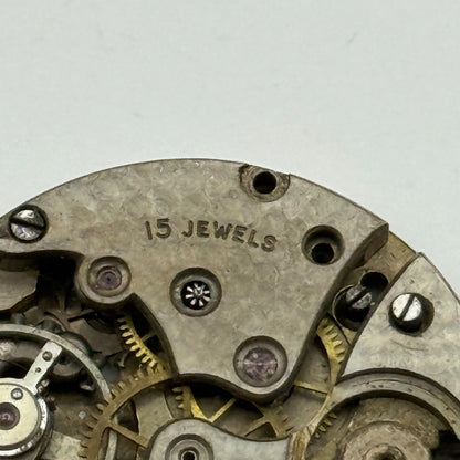 FEF Trench 15 Jewels Watch Movement Manual Wind Vintage Parts Repair 29.5mm