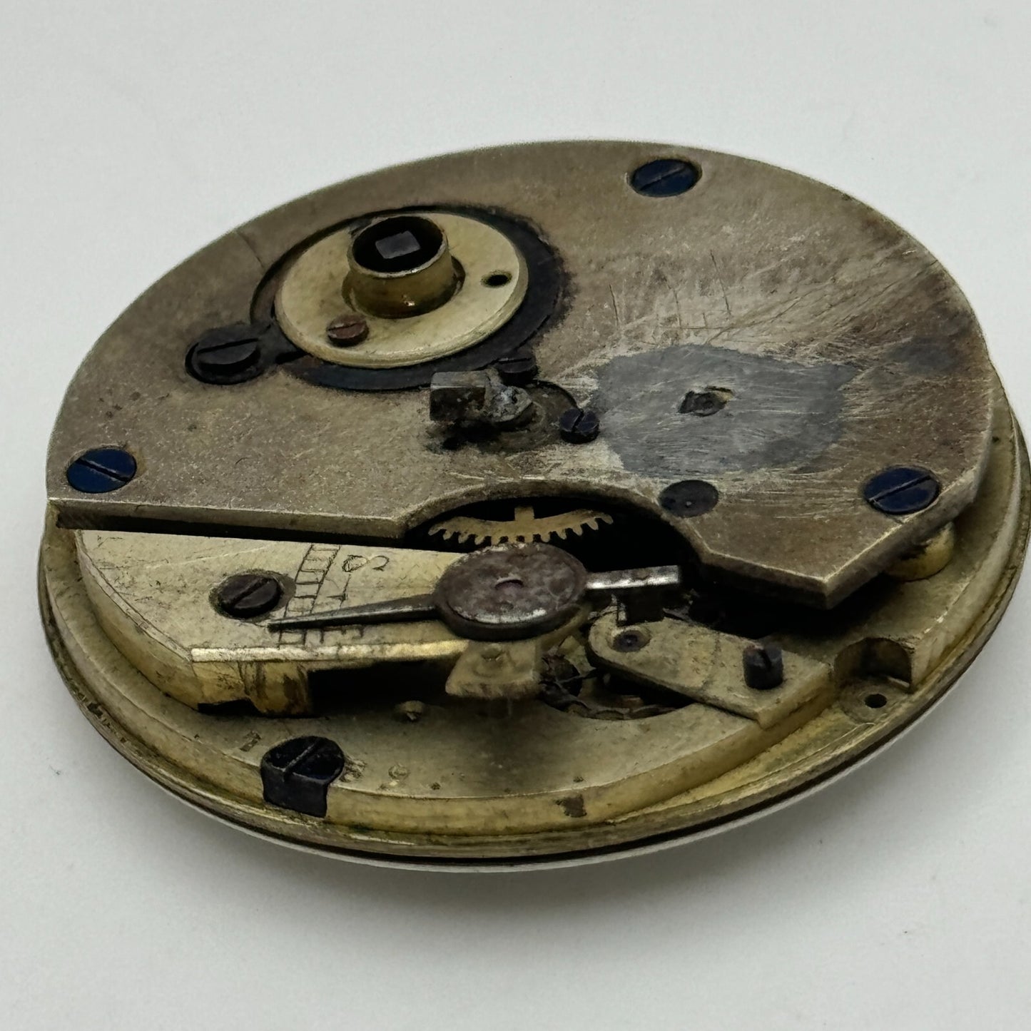 36.2mm Antique Key Wound Partial Pocket Watch Movement PARTS REPAIR SPARES