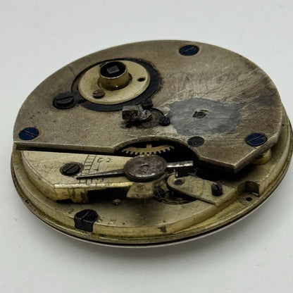 36.2mm Antique Key Wound Partial Pocket Watch Movement PARTS REPAIR SPARES