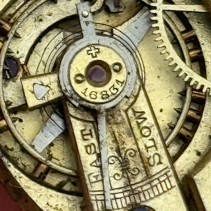 40.6mm Antique Patent 16831 Possible Longines Pocket Watch Movement PARTS SPARES