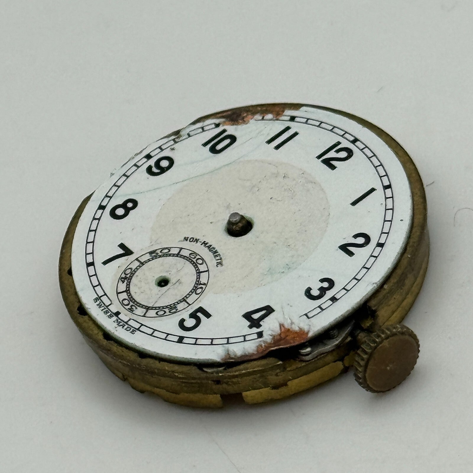 27mm Men's Hefik Non Magnetic Trench Watch Movement Manual Wind Swiss PARTS
