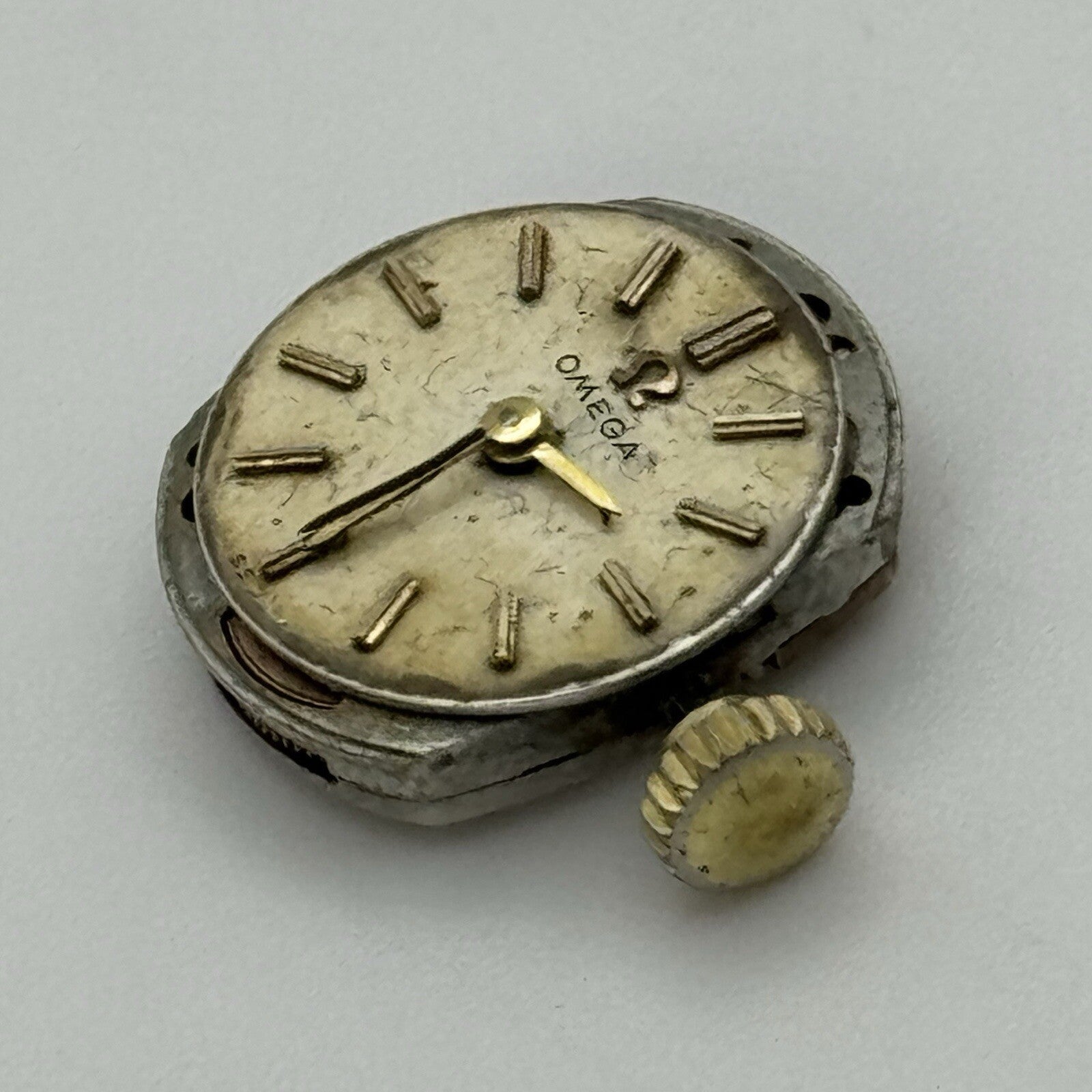 13.4mm Omega 485 Cal Watch Movement Dial Hands Parts Repair Vintage