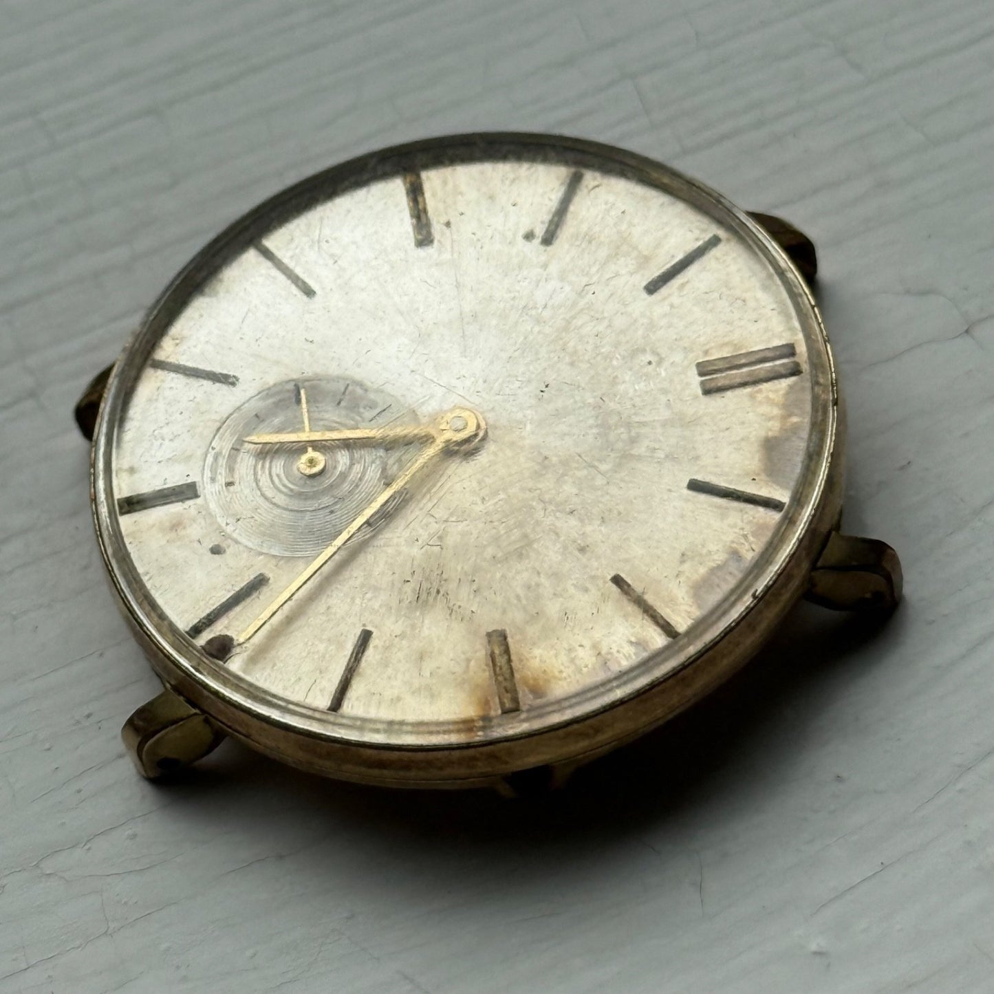 33mm Vintage Mystery Dial Peseux 7040 Balance Ok Manual Wind Watch PARTS REPAIR