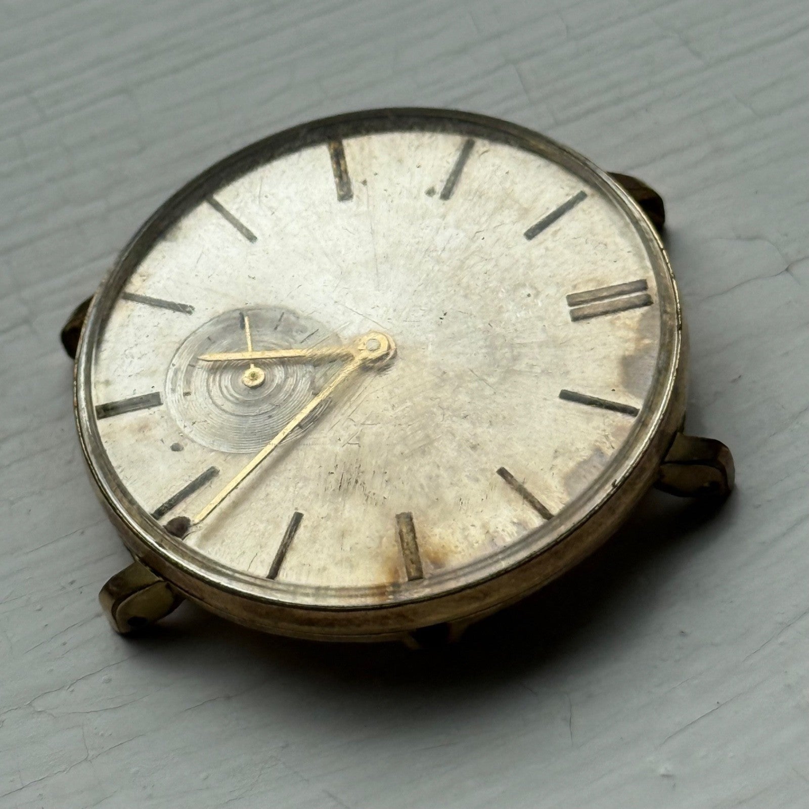 33mm Vintage Mystery Dial Peseux 7040 Balance Ok Manual Wind Watch PARTS REPAIR