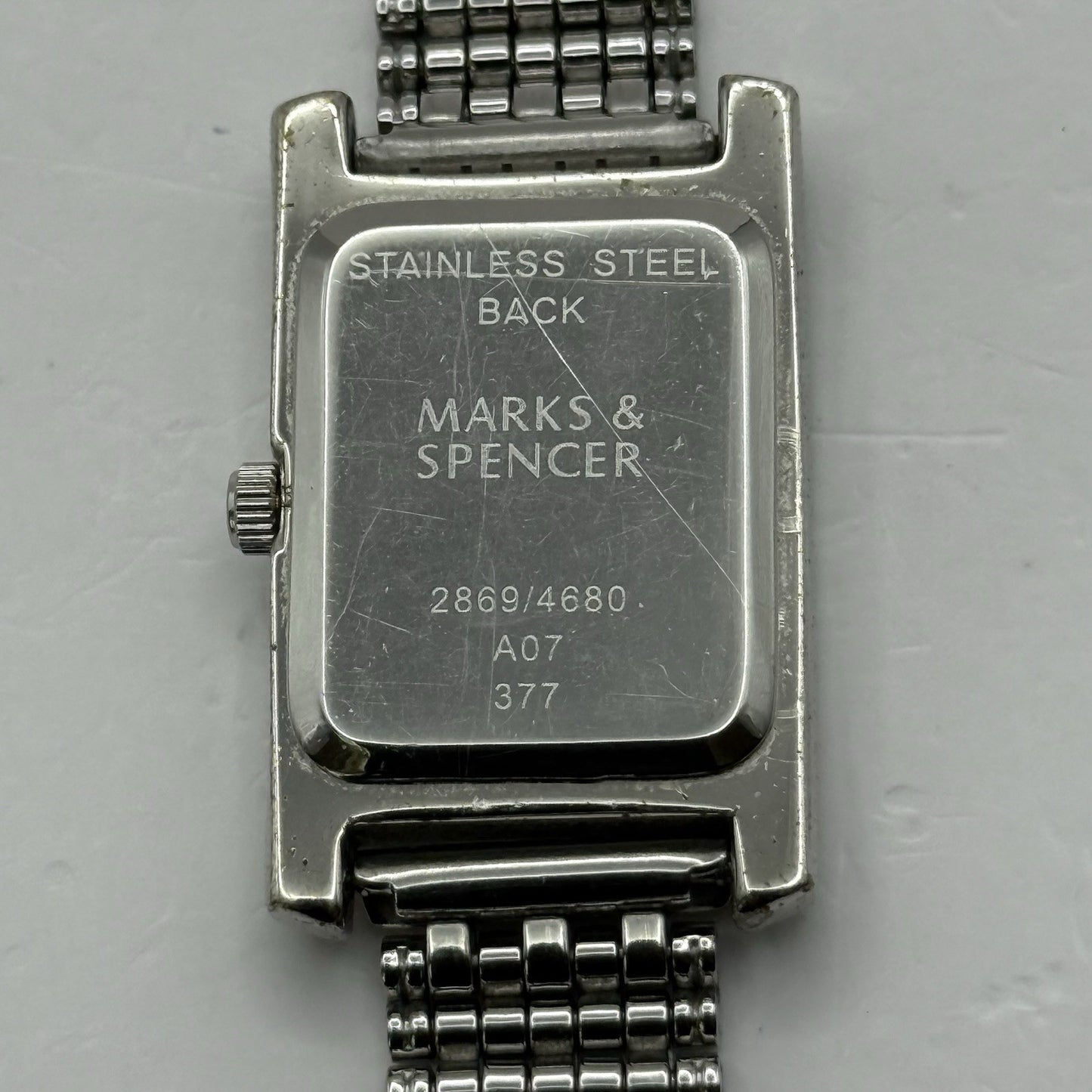 20mm Working Ladies M&S Silver Tone Jewelled Quartz Watch Broken Strap