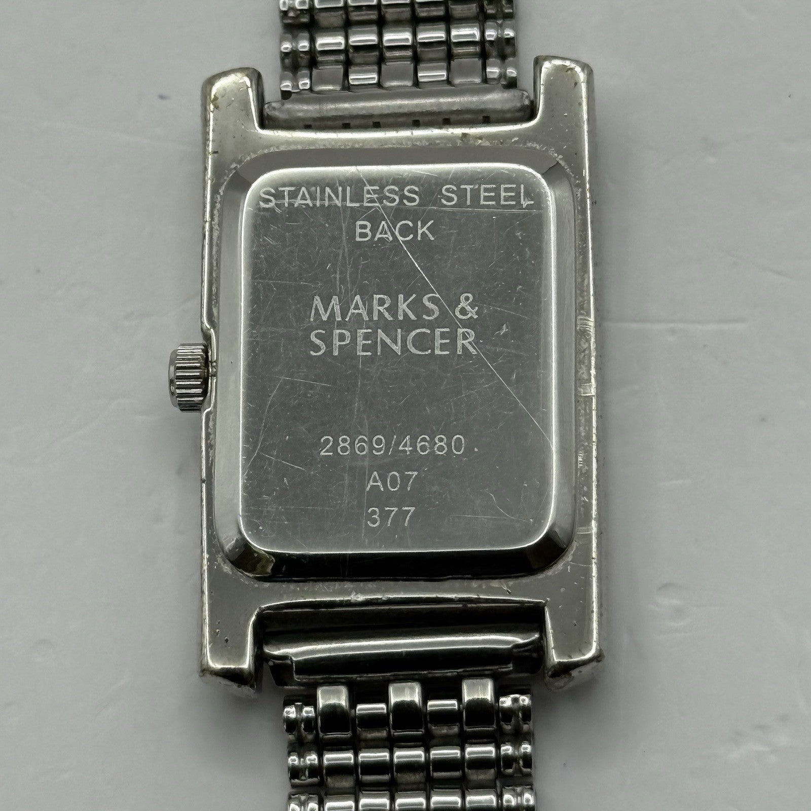 20mm Working Ladies M&S Silver Tone Jewelled Quartz Watch Broken Strap