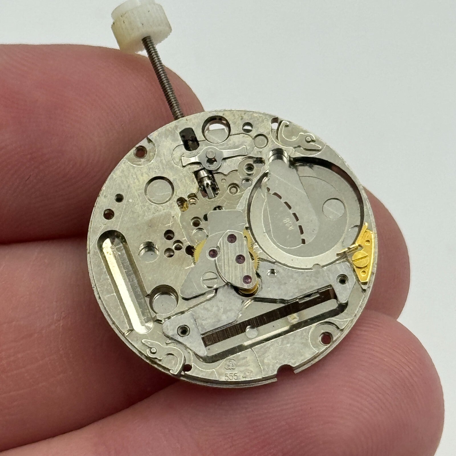 23.8mm ETA 555.411 Swiss 5 Jewels Quartz Partial Watch Movement Vintage PARTS L