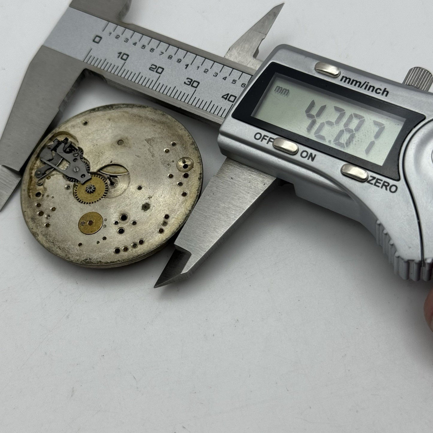 42.8mm Unidentified Vintage Pocket Watch Movement Dial PARTS REPAIR SPARES
