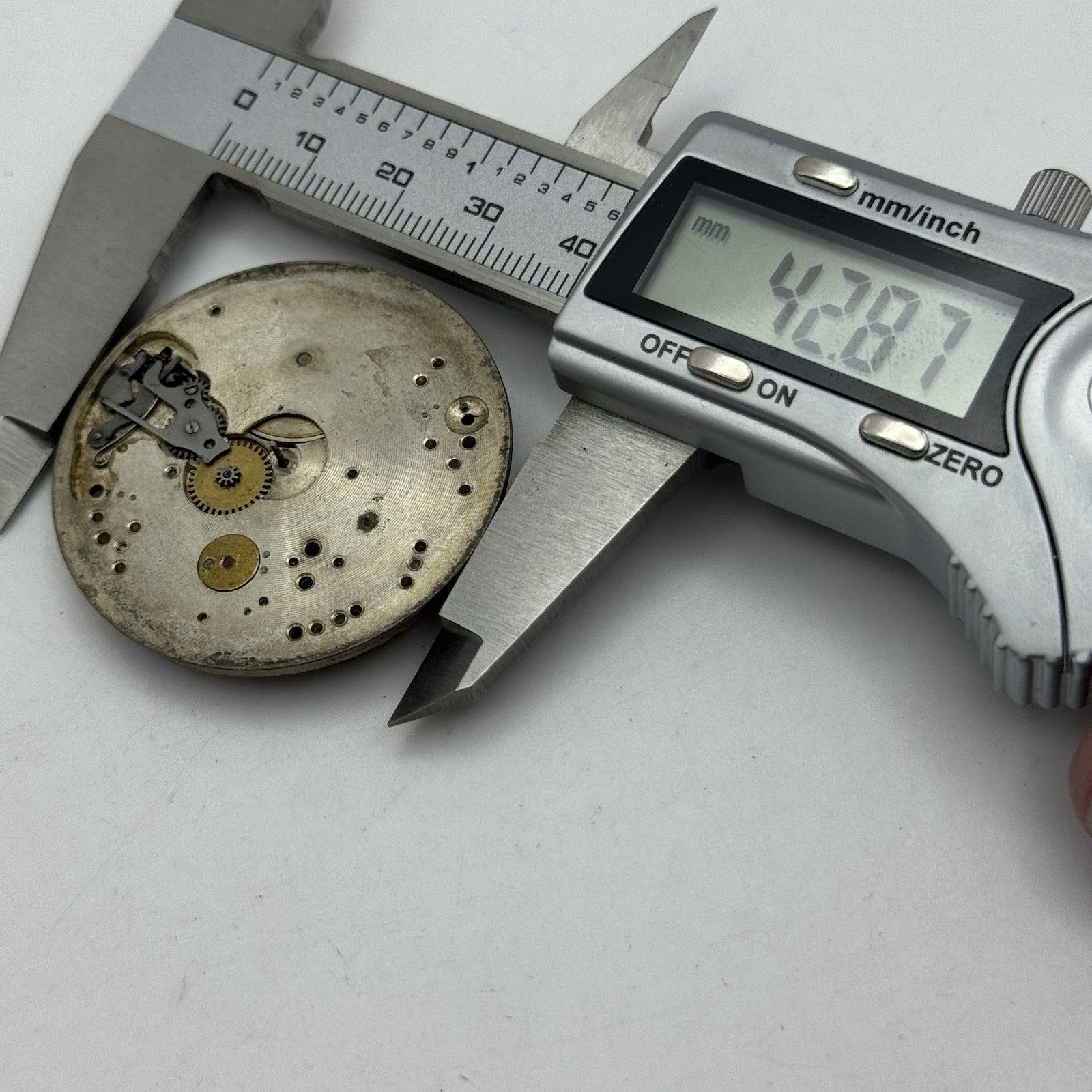 42.8mm Unidentified Vintage Pocket Watch Movement Dial PARTS REPAIR SPARES