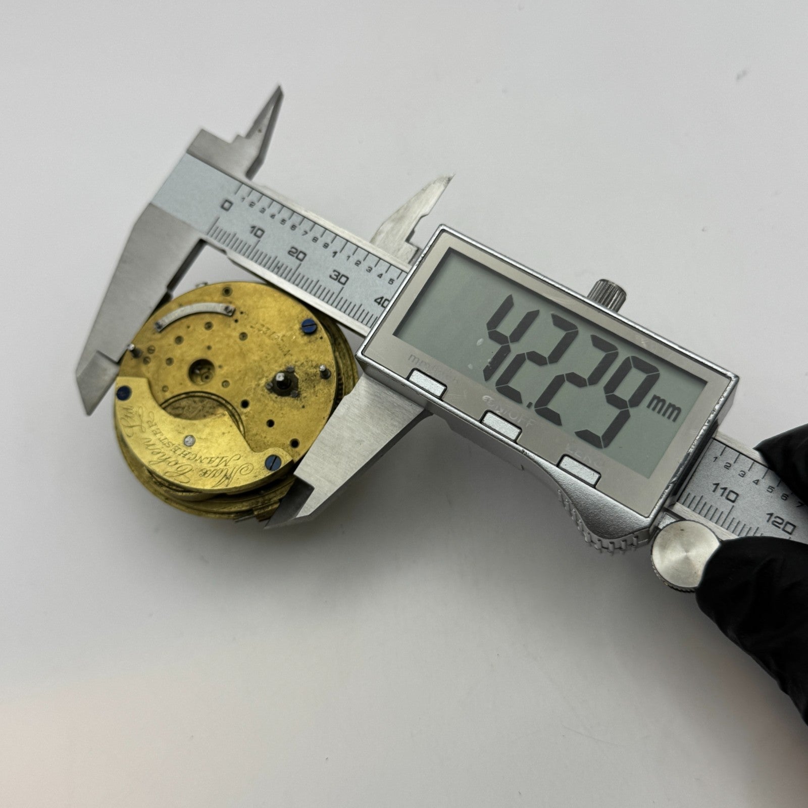 Fusee Pocket Watch Movement Antique English Manchester Parts Repair Spare 48.1mm