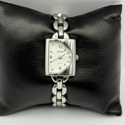 G-Body Time Ladies Quartz Watch White Dial Silver Tone Bracelet Working 19mm