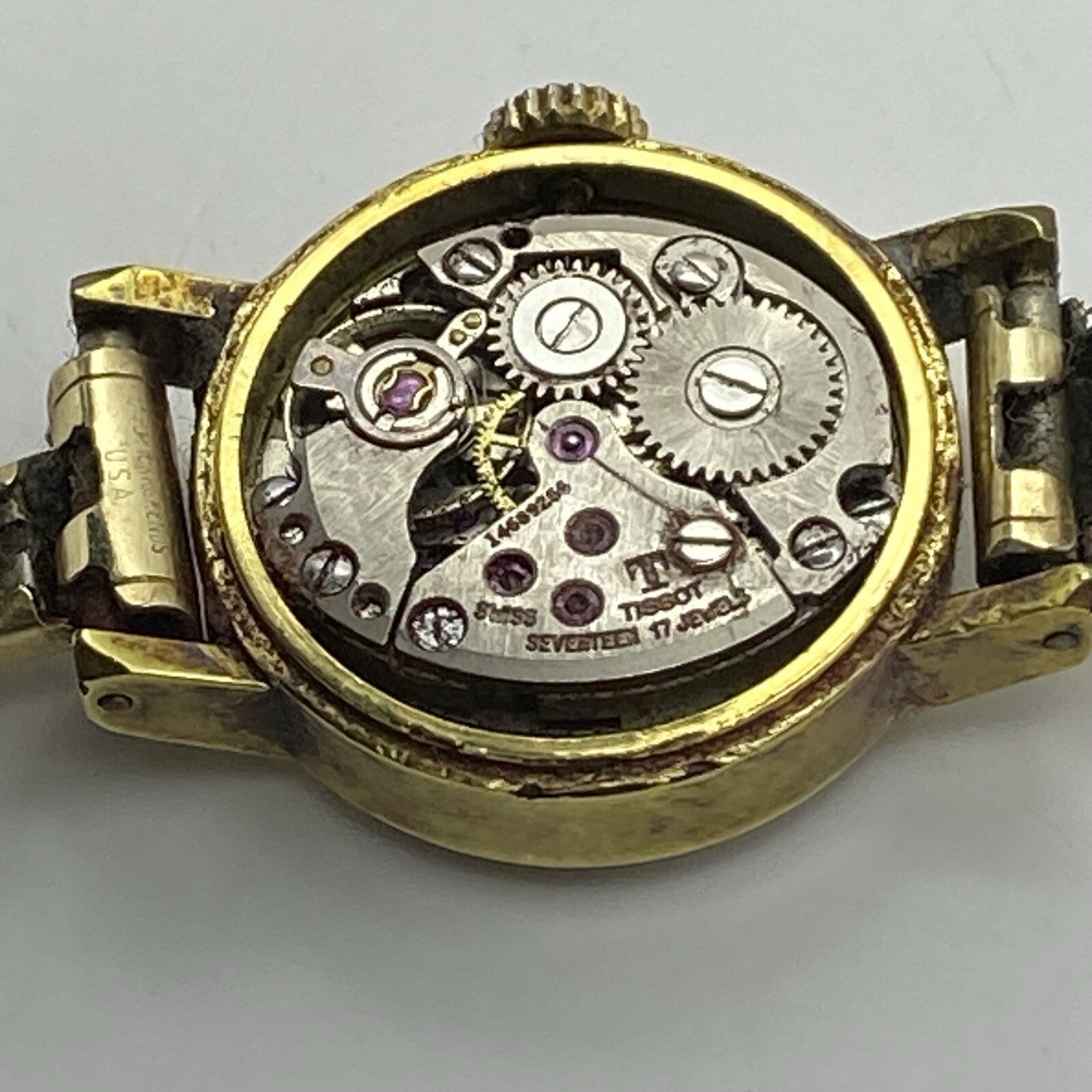 18mm Vintage Ladies Tissot Stylist Swiss Gold Tone Expandable Watch TO RESTORE