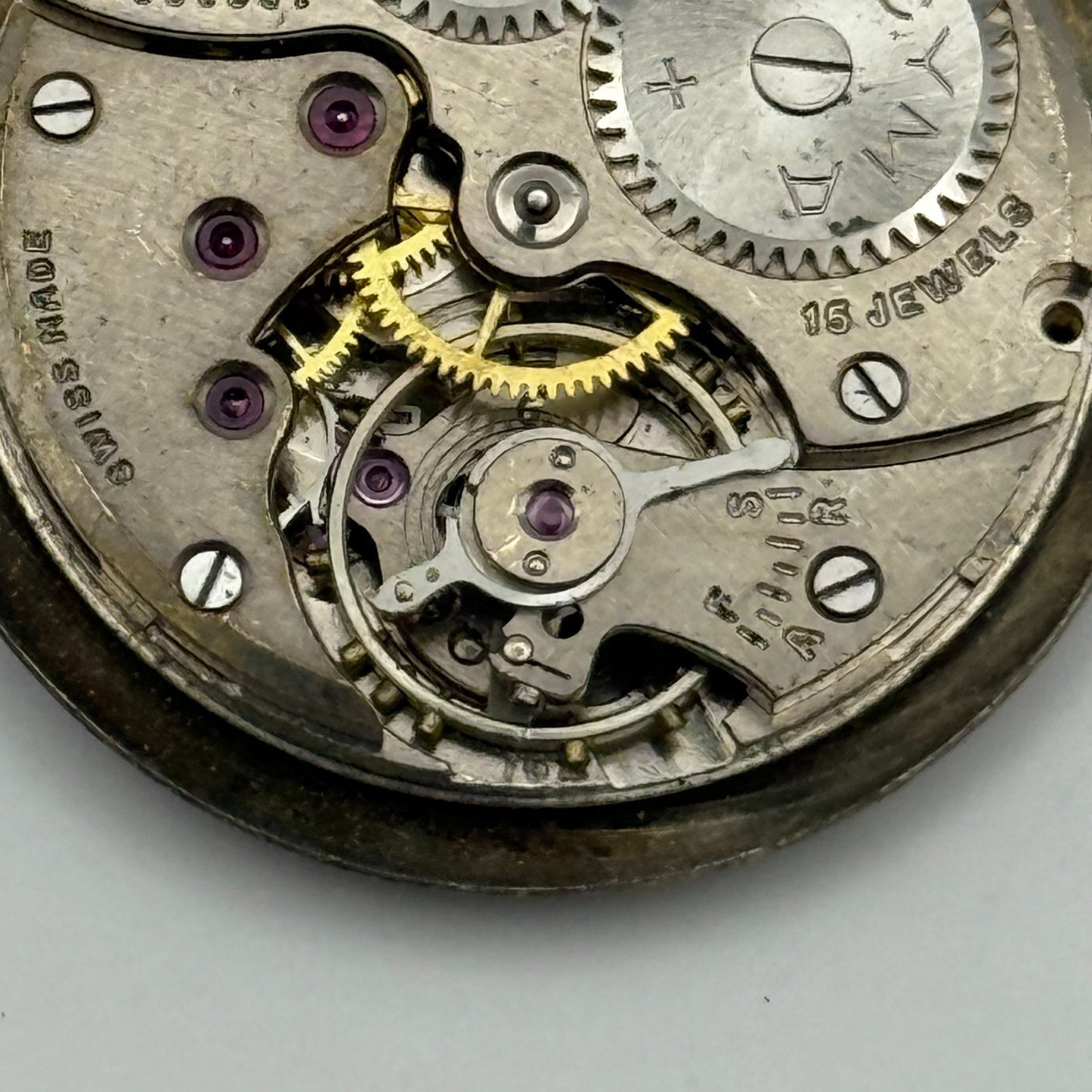 Cyma 162 Watch Movement Manual Wind Vintage Swiss 15 Jewels Parts Repair 23.5mm
