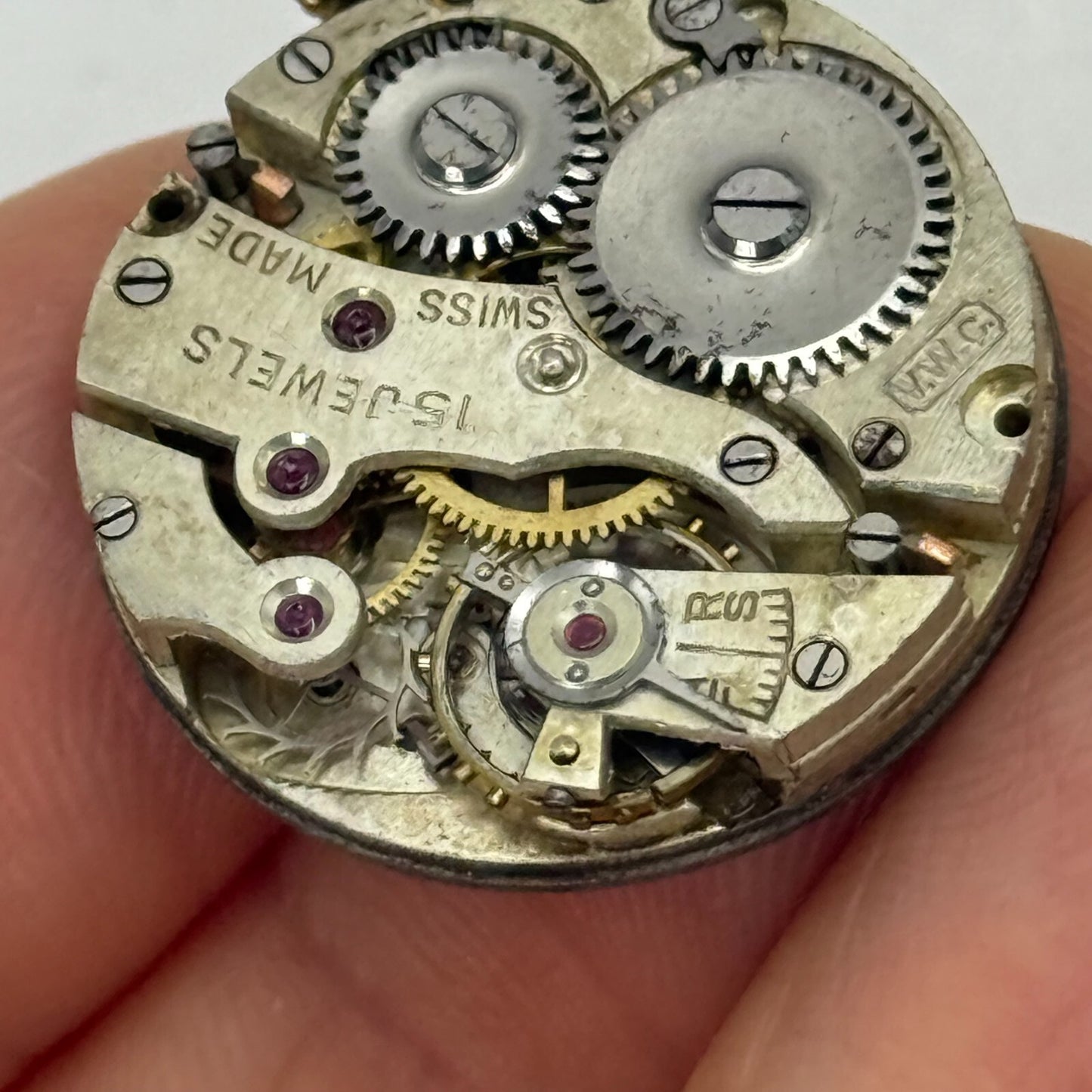 23.6mm Vintage Williams Twickenham V.W.C Trench Watch Movement Manual Wind PARTS