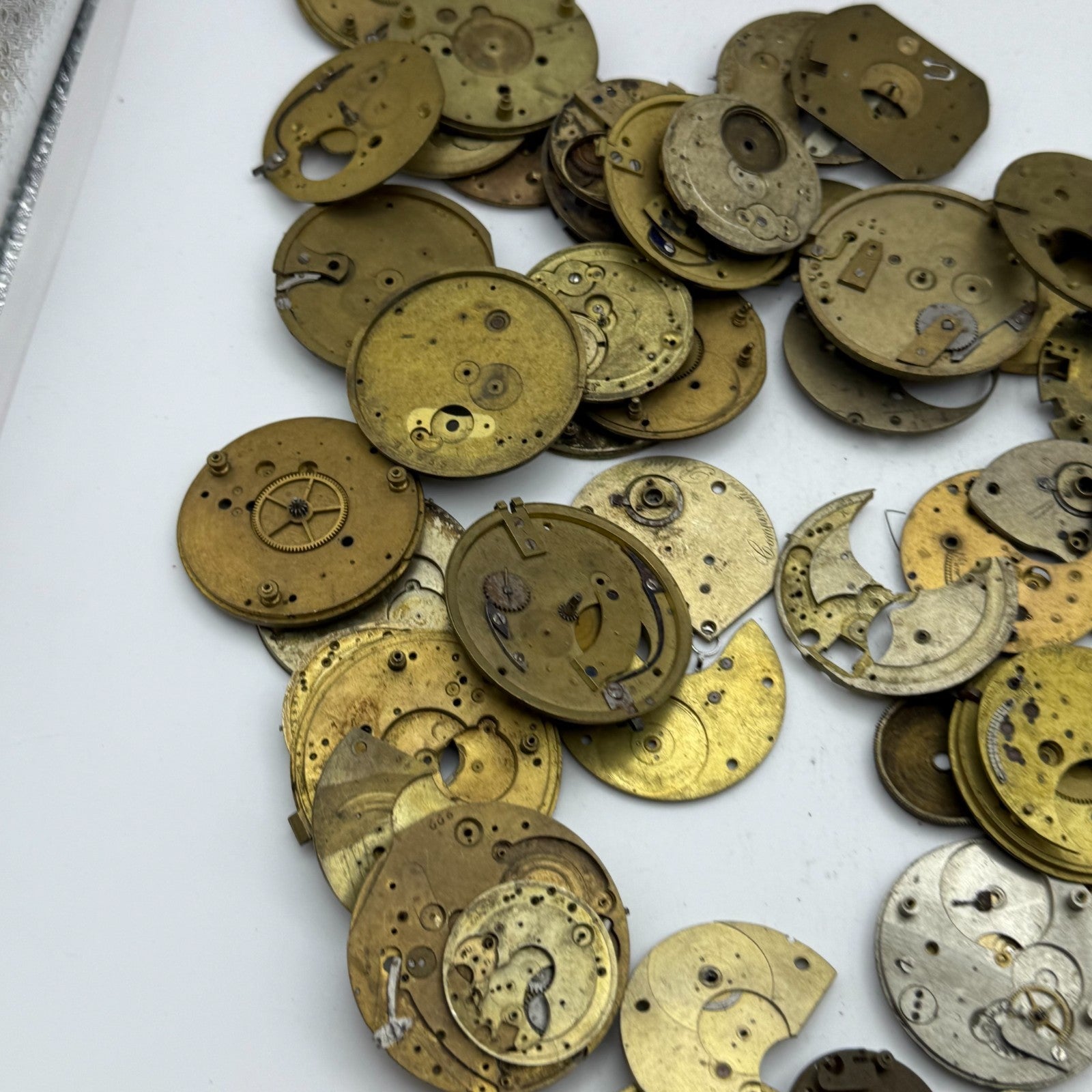 Large Bundle Of Antique Partial Pocket Watch Movements Joblot PARTS REPAIR SPARE