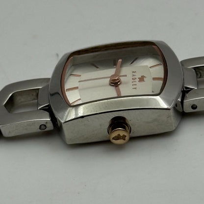 20mm Working Ladies Radley Silver Tone Quartz Panel Bracelet Watch 6 Inches