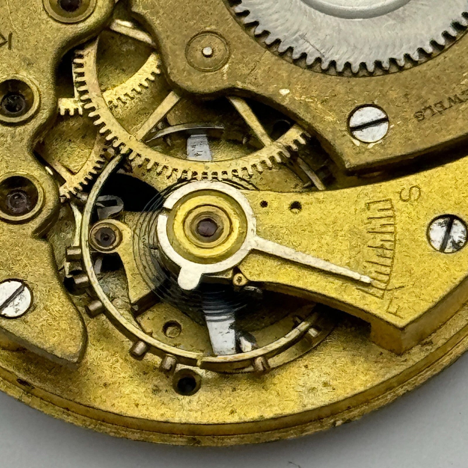 43.1mm Vintage Keystone USA 15 Jewels Swiss Hunter Pocket Watch Movement PARTS