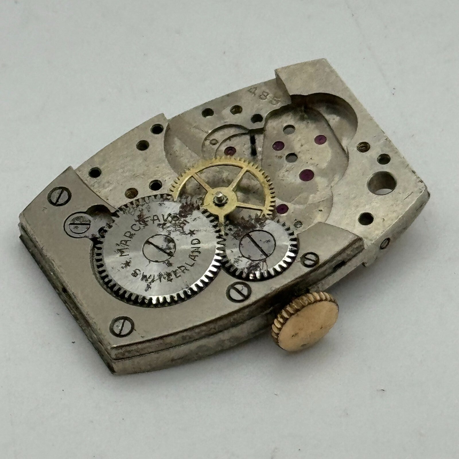 20mm Men's Marc Favre Cal 485 Manual Wind Swiss Tank Watch Movement PARTS SPARES