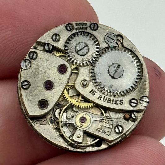 22mm Rolex Rolco 15 Rubies Military Trench Watch Movement Sub Seconds PARTS