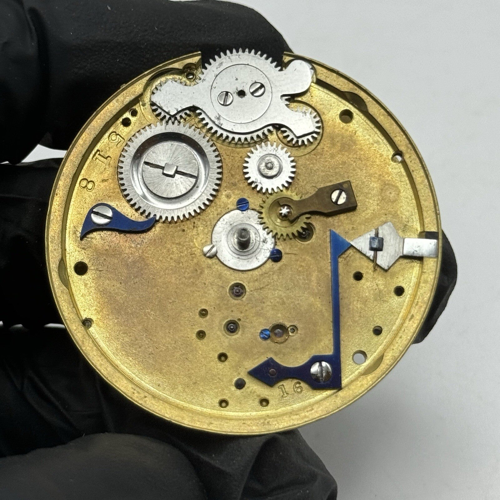 44.9mm Centre Seconds Chronograph Antique Pocket Watch Movement FOR PARTS