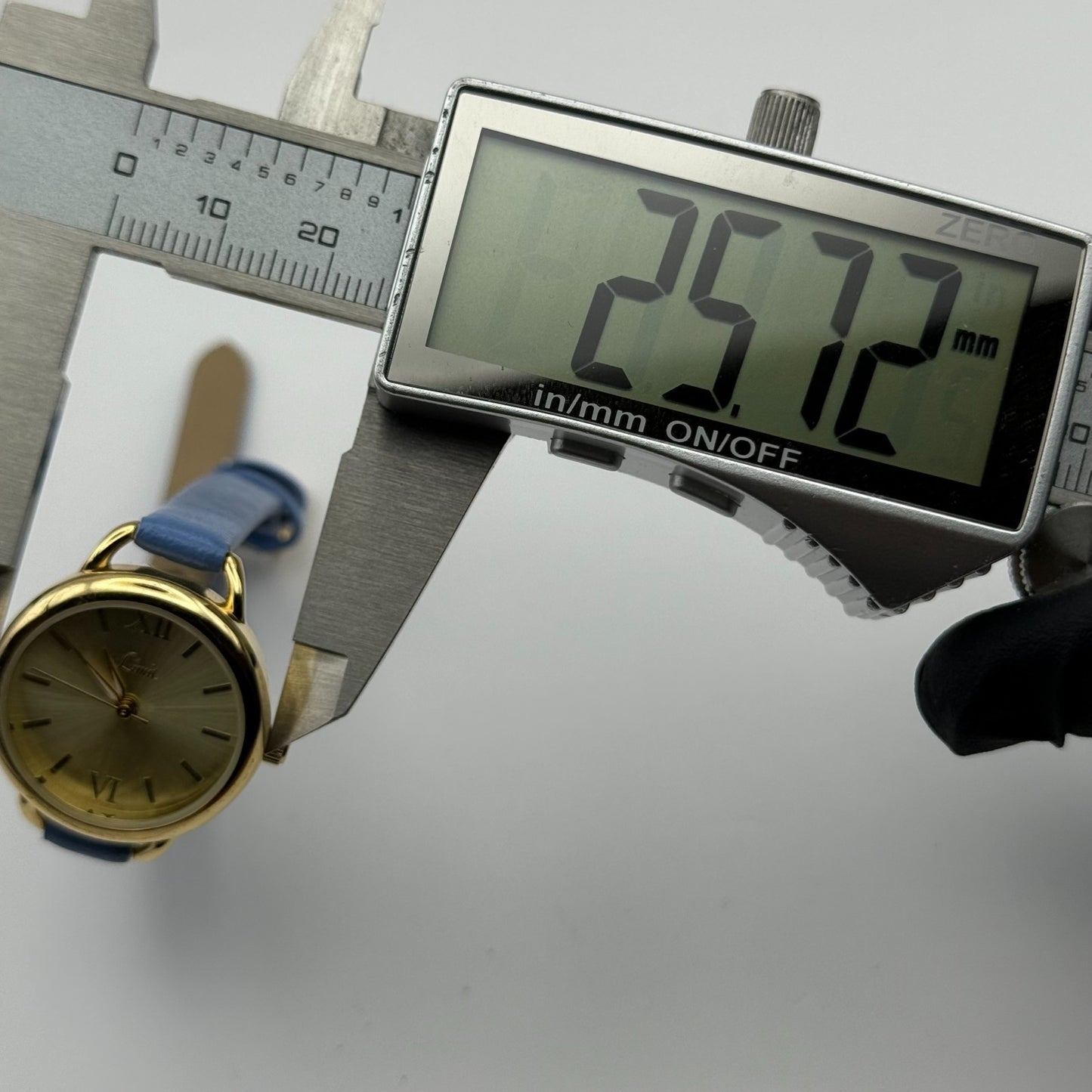 Limit Ladies Quartz Watch Gold Tone Blue Strap Working 25mm New Battery