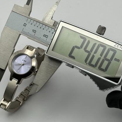 Limit Ladies Quartz Watch Purple Dial Silver Tone Bracelet Steel Working 21mm