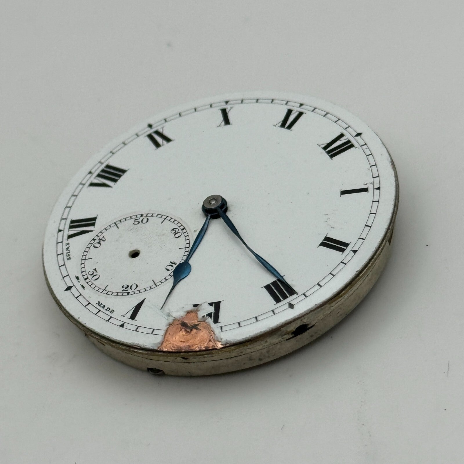 42.2mm Vintage Balance Ok Sub Seconds Swiss Pocket Watch Movement PARTS REPAIR